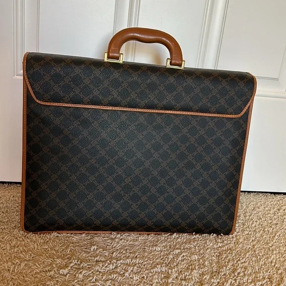 Bally Black and Brown Monogram Briefcase Computer Bag- Rare! - Picture 3 of 12